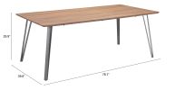 Perpignan Walnut & Black Modern Industrial Dining Table