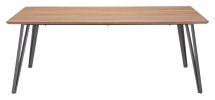 Perpignan Walnut & Black Modern Industrial Dining Table