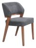 Sunobu Azure Gray & Walnut Modern Polyester Dining Chair