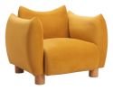 Meia Mustard Modern Polyester Accent Chair