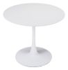 Opus White Modern Floating Disc Pedestal Dining Table