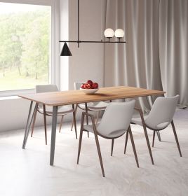 Perpignan Walnut & Black Modern Industrial Dining Table