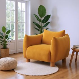 Meia Mustard Modern Polyester Accent Chair