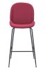 Miles Glam Red Faux Leather Barstool with Matte Black Steel Frame