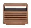 Slit Natural Modern Rubberwood & MDF Nightstand