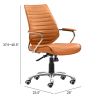 Enterprise Low Back Adjustable Office Chair - Terracotta