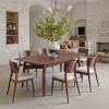 Silea Espresso Modern Rectangular Rubberwood Dining Table