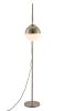 Waterloo White & Bronze Mid-Century Modern Floor Lamp with Frosted Glass