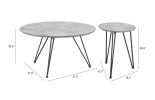 Kerris Modern Laminated MDF Coffee Table Set - Gray & Black