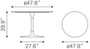Metropolis 48-Inch Raw Marble Dining Table