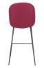 Miles Glam Red Faux Leather Barstool with Matte Black Steel Frame