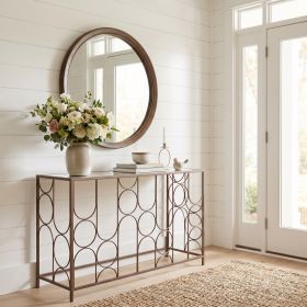 Convale Modern Glass and Steel Console Table