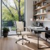 Auction Modern Beige Office Chair – Vinyl, Plywood & Steel