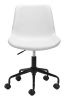 Byron Mid-Century Modern Vinyl Office Chair - White