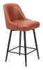 Keppel Glam Art Deco Swivel Counter Stool - Brown
