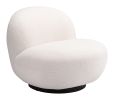 Myanmar Cream Shearling-Style Modern Accent Chair