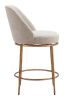 Nordhavn Modern Beige Swivel Counter Stool with Forged-Look Steel Frame
