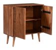Luda Walnut Solid Acacia Wood Storage Cabinet