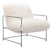 Pelut Modern Shearling-Style Accent Chair with Steel Frame