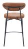 Rorun Brown Modern Vinyl Counter Stool with Steel Frame