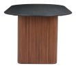 Lassig Modern MDF Wood Dining Table - Black & Walnut