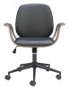 Ali Modern Black Office Chair – Vinyl, Plywood & Steel
