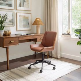 Maker Brown Modern Vinyl Office Chair