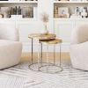 Bari Modern Acacia Wood Coffee Table Set with Steel Frame