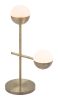 Waterloo White & Bronze Mid-Century Modern Table Lamp with Frosted Glass