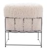 Pelut Modern Shearling-Style Accent Chair with Steel Frame