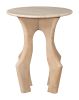 Eda White & Natural Marble and Mango Wood Side Table