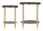 Koper Modern Steel & Marble Coffee Table Set
