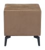 Modern Brown Two-Drawer Polyester Side Table with Steel Frame