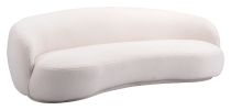 Tibet Cream Modern Shearling-Style Sofa