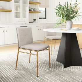 Nordvest Modern Performance Beige Fabric Dining Chair with Steel Frame