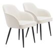 Jolie Ivory Modern Deco Fabric Dining Chair