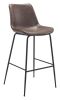 Byron Mid-Century Modern Vinyl Barstool - Brown