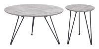 Kerris Modern Laminated MDF Coffee Table Set - Gray & Black