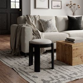Banjul Modern Fabric Ottoman with Wood Frame