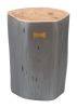 Sugra Gray Modern Acacia Wood End Table