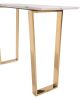 Modern Faux Marble Console Table with Gold Geometric Base