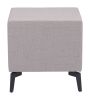 Modern Gray Two-Drawer Fabric Accent Side Table
