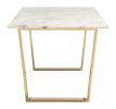 Atlas Modern Faux Marble Dining Table with Gold Geometric Base