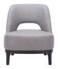 Mistley Modern Gray Vinyl Accent Chair with Wood Base