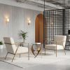 Sabel Gold Modern Glass & Aluminum Side Table