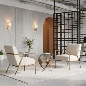 Sabel Gold Modern Glass & Aluminum Side Table
