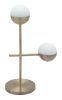 Waterloo White & Bronze Mid-Century Modern Table Lamp with Frosted Glass