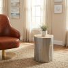 Sugra Gray Modern Acacia Wood End Table
