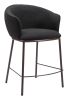 Essen Modern Teddy Fabric Counter Stool - Black