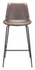 Byron Mid-Century Modern Vinyl Barstool - Brown